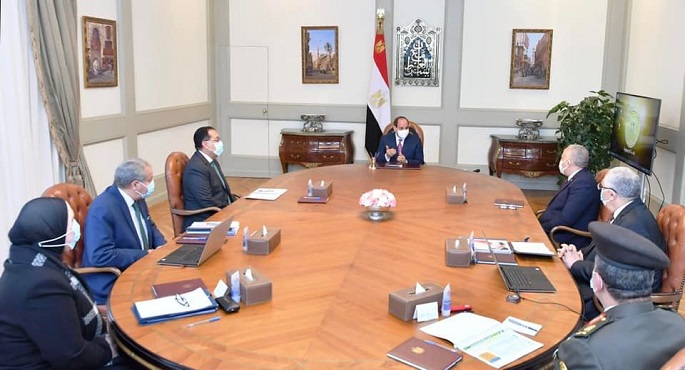 الرئيس السيسي يطلع على الموقف التنفيذي للمجمع الجديد للصناعات الغذائية “قها وإدفينا”