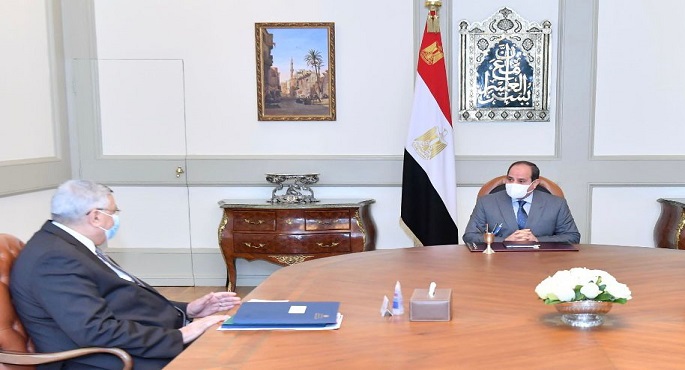 السيسي يتابع الموقف الوبائي الراهن لانتشار فيروس كورونا على مستوى الجمهورية