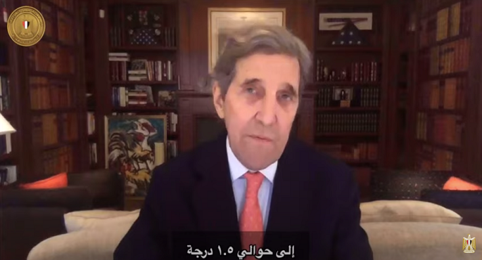 جون كيري : أشكر الرئيس السيسي على اهتمامه بقضايا المناخ ويسعدني مساعدة مصر في هذا المجال
