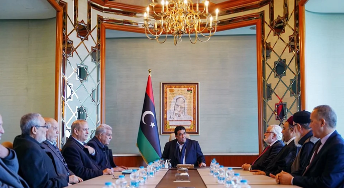 رئيس المجلس الرئاسي الليبي يبحث مع أعضاء «الأعلى للدولة» التطورات الليبية
