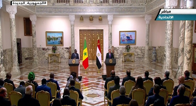 مؤتمر صحفى بين الرئيس السيسي ونظيره الشنغالى ماكي سال