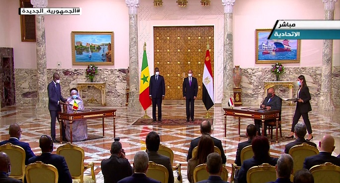 الرئيس السيسي ورئيس السنغال يشهدان مراسم توقيع مذكرات تفاهم بين البلدين