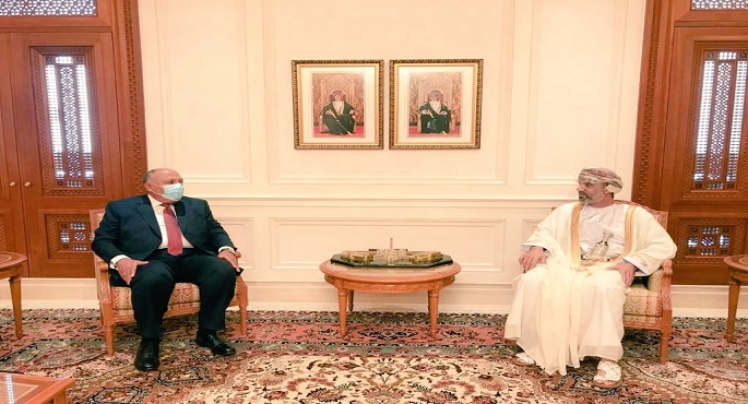 بالصور .. شكرى يبحث مع رئيس مجلس الشورى العُماني تعزيز العلاقات الثنائية