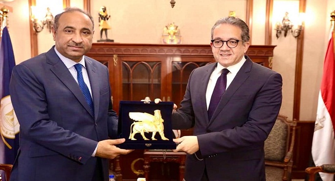 بالصور.. العناني يبحث مع نظيره العراقي التعاون في المجال السياحي والأثري