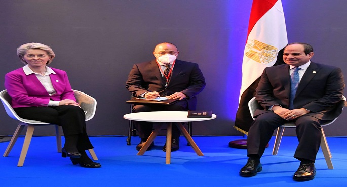 بالصور.. الرئيس السيسي يبحث مع رئيسة المفوضية الأوروبية مختلف جوانب العلاقة بين مصر والاتحاد الأوروبي