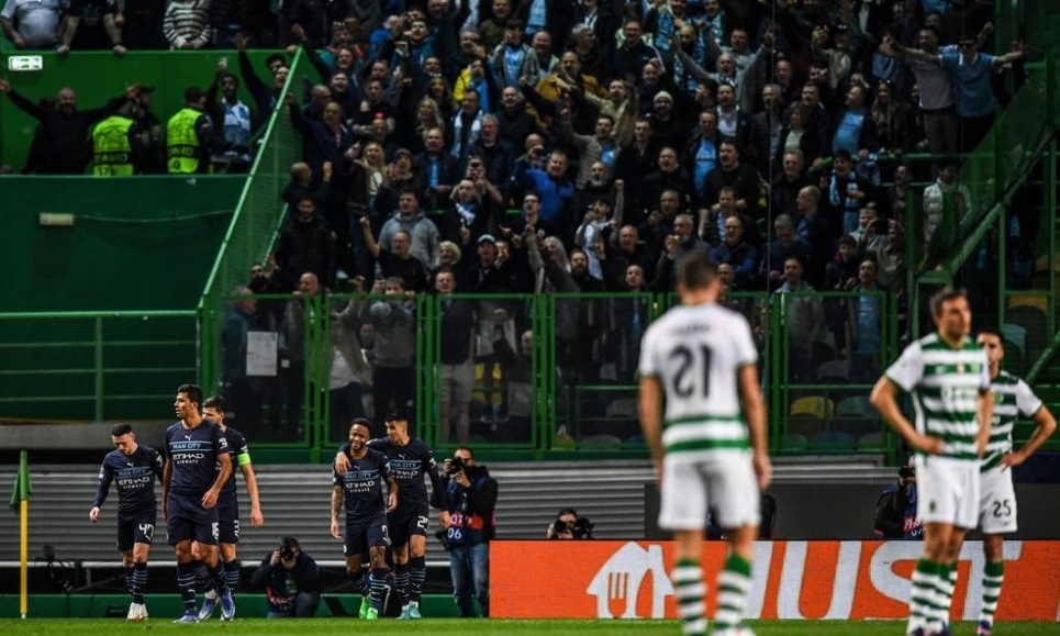 مانشستر سيتي يضع قدما في ربع نهائي أبطال أوروبا بفوزه على سبورتنج لشبونة 5-0