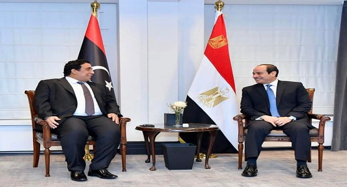 بالصور .. خلال لقائه المنفي في بروكسل .. السيسي يؤكد دعم مصر الكامل للمسار السياسي الراهن لتسوية الأزمة الليبية