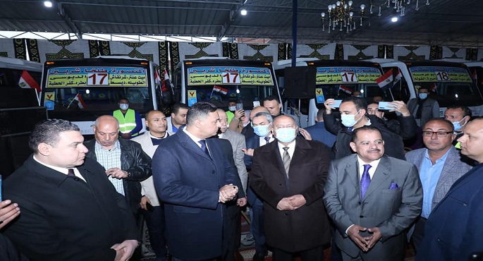 بالصور ..وزير النقل يدشن المرحلة الثانية من مشروع النقل العام الجماعي لخدمة الركاب بمحافظة الدقهلية
