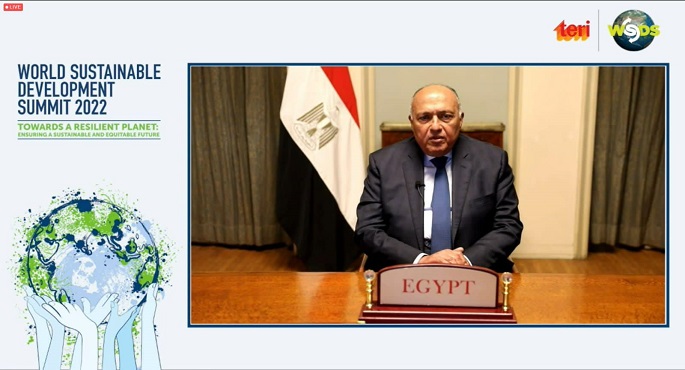 بالصور.. وزير الخارجية يشارك عبر الفيديوكونفرانس في القمة العالمية للتنمية المُستدامة (WSDS-2022)