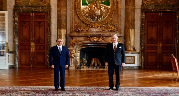 بالفيديو.. الرئيس السيسي يلتقي ملك بلجيكا بمقر القصر الملكي ببروكسل