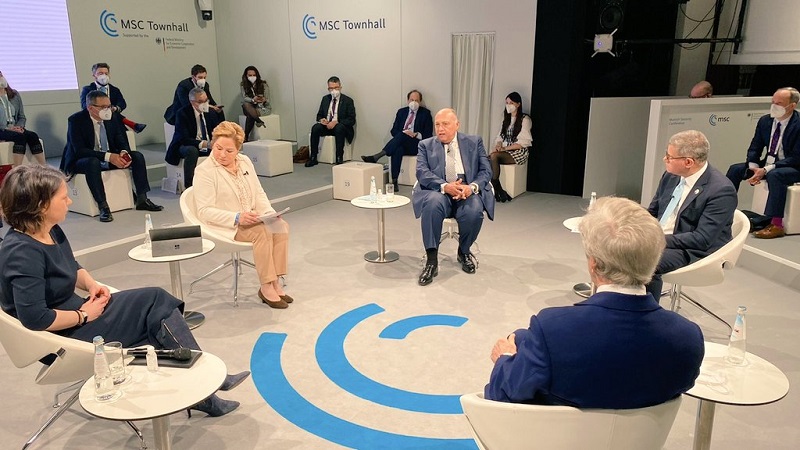 بالفيديو والصور .. خلال جلسة الدبلوماسية البيئية فى مؤتمر ميونخ للأمن .. شكرى : تغير المُناخ يمثل أزمة عالمية ذات تداعيات غير مسبوقة