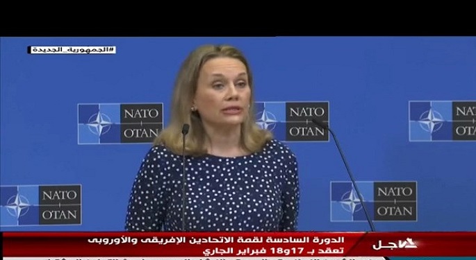 مؤتمر صحفي للسفيرة الأمريكية لدي حلف شمال الا طلسي