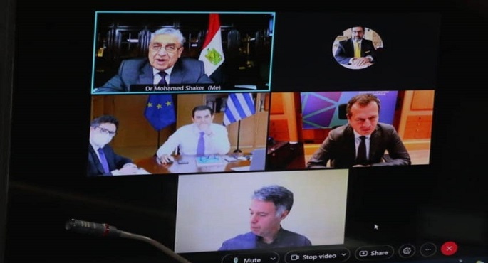بالفيديو كونفرانس.. وزير الكهرباء يبحث مع نظيره اليوناني خطوات تنفيذ مشروع الربط الكهربائي بين البلدين