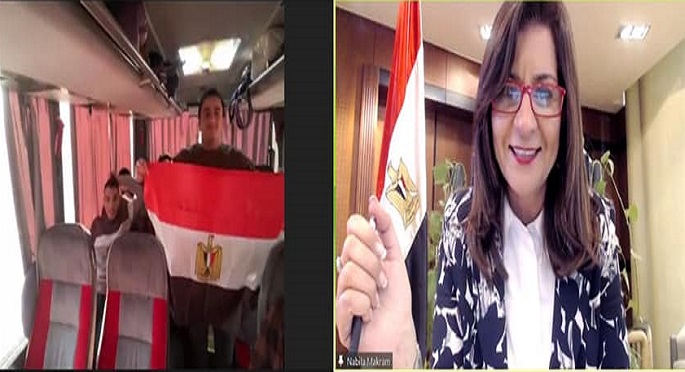 بالصور.. وزيرة الهجرة تتابع عمليات إجلاء مصريين من أوكرانيا