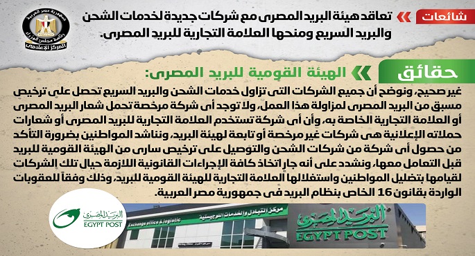 بالصور.. الحكومة تنفي تعاقد هيئة البريد مع شركات جديدة لخدمات الشحن والبريد السريع