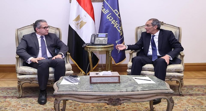 بالصور.. وزيرا السياحة والآثار والاتصالات وتكنولوجيا المعلومات يتابعان الموقف التنفيذى لرفع كفاءة سرعات خدمة الإنترنت بالمنشآت الفندقية.