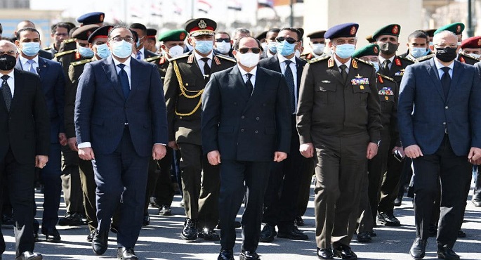 بالصور.. السيسي يتقدم الجنازة العسكرية لكل من الفريق عبدرب النبي حافظ والفريق فخري عبدالمنعم خليل