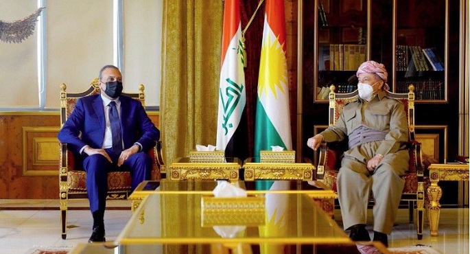 الكاظمي يبحث مع رئيس الحزب الديمقراطي بإقليم كردستان العراق تطورات “قصف أربيل”
