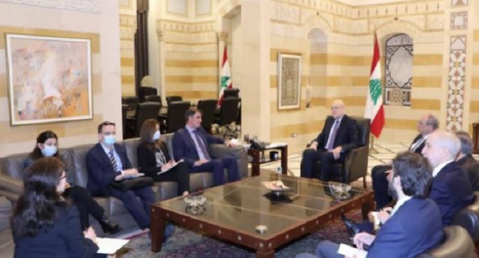 ميقاتي يستعرض مع وفد صندوق النقد الدولي تطورات خطة التعافي المالي والاقتصادي بلبنان