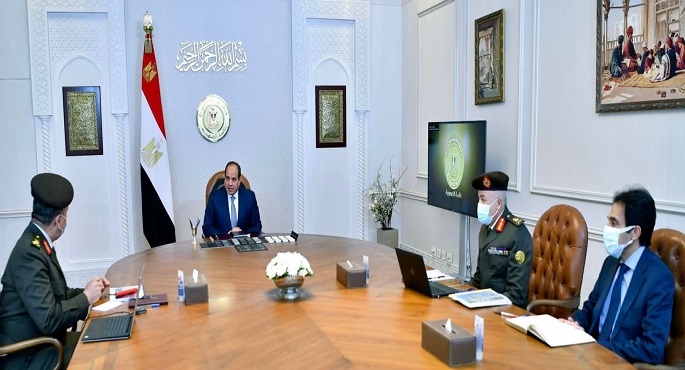 الرئيس السيسي يعقد اجتماعا لمتابعة المشروعات الجارية والمستقبلية الخاصة بجهاز مشروعات الخدمة الوطنية