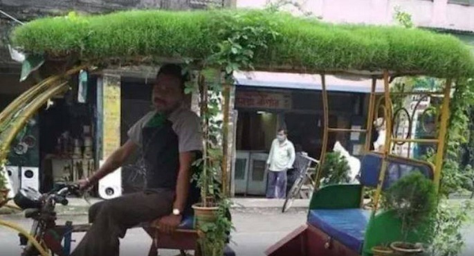يحوّل التوك توك إلى حديقة بسبب الحر