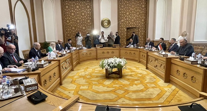 بالصور.. وزير الخارجية يعقد جلسة مباحثات مع نظيره القبرصي