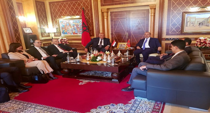 بالصور.. الوزير شكري يعقد مباحثات مع رئيس مجلس المستشارين المغربي