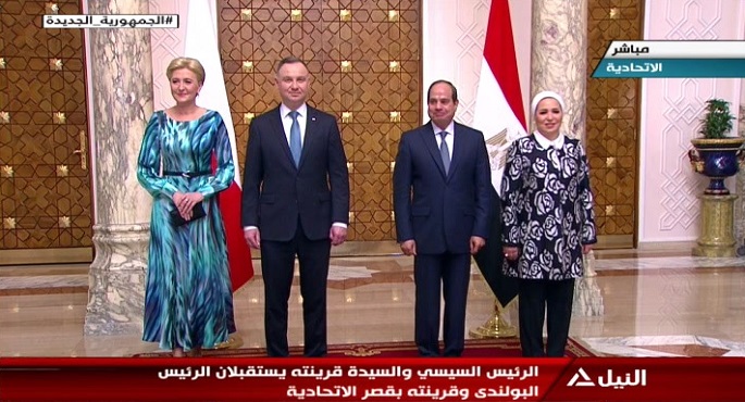الرئيس السيسي يستقبل نظيره البولندى بقصر الاتحادية