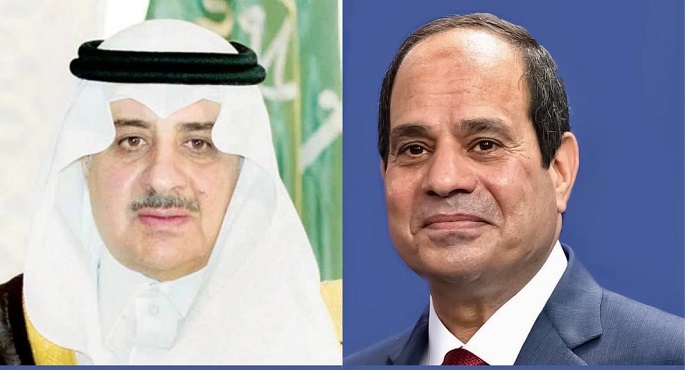 الرئيس السيسي يتلقى تهنئة من أمير تبوك بحلول عيد الفطر
