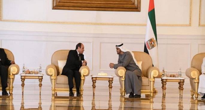 بالصور.. الرئيس السيسي يقدم واجب العزاء في وفاة الشيخ خليفة بن زايد ويهنىء محمد بن زايد على توليه مقاليد الحكم في الإمارات