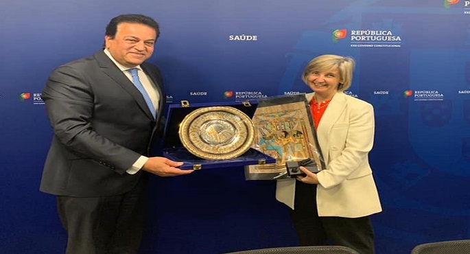 بالصور.. خالد عبد الغفار يبحث مع نظيرته في دولة البرتغال التعاون في مواجهة الطوارئ الصحية