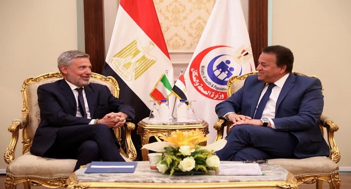 بالصور.. عبد الغفار يستقبل سفير إيطاليا لدى مصر ووفد الوكالة الإيطالية للتعاون التنموي