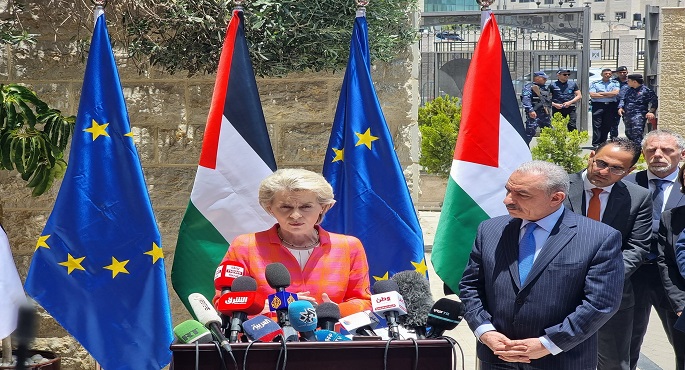 رئيسة المفوضية الأوروبية تجدد التعهد بمواصلة دعم أوروبا للشعب الفلسطيني