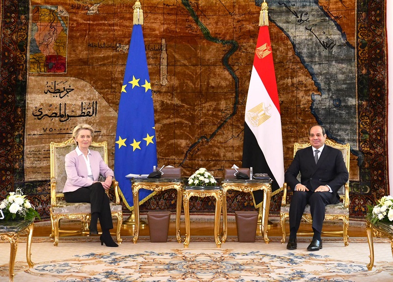 بالصور .. الرئيس السيسى يبحث مع أورسولا فون ديرلاين الحوار المتبادل بين مصر والاتحاد الاوروبي