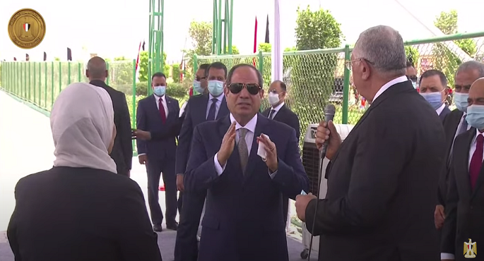 الرئيس السيسي يشهد افتتاح مشروع مجمع الانتاج الحيواني والألبان في مدينة السادات