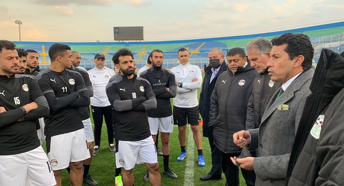 وزير الرياضة يشهد مران المنتخب الوطني استعدادًا لمباراتي غينيا وإثيوبيا