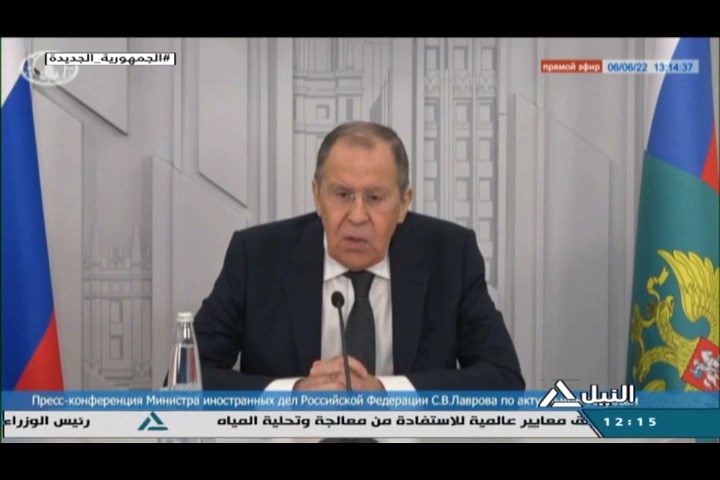 مؤتمر صحفي لوزير الخارجية الروسي سيرجي لافروف