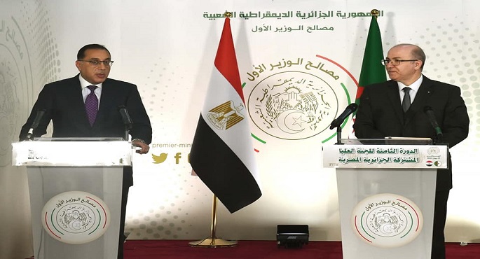 مدبولي وبن عبد الرحمان يعقدان مؤتمرا صحفيا عقب انتهاء اجتماع الدورة الثامنة للجنة العليا المصرية الجزائرية