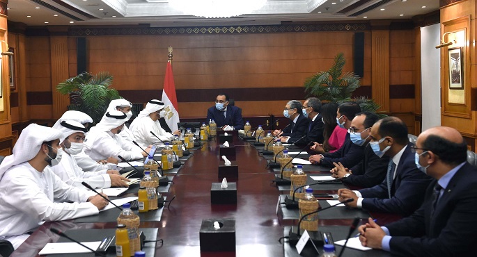 بالصور.. رئيس الوزراء يلتقي وزير الصناعة والتكنولوجيا المتقدمة الإماراتي والوفد المرافق له