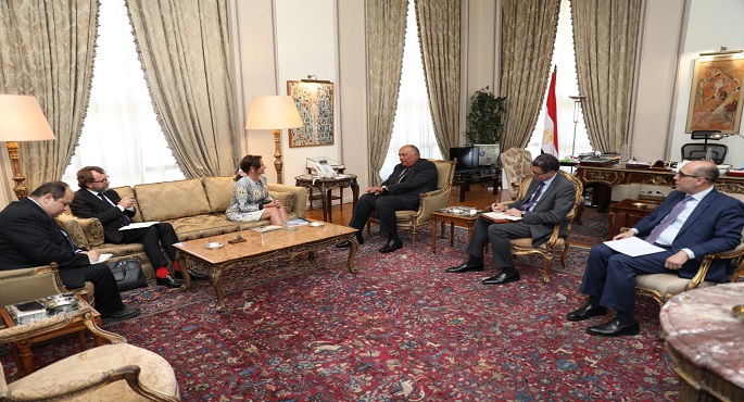 بالصور.. شكري يلتقي وزيرة التحول البيئي الفرنسية السابقة سيجولين روايال