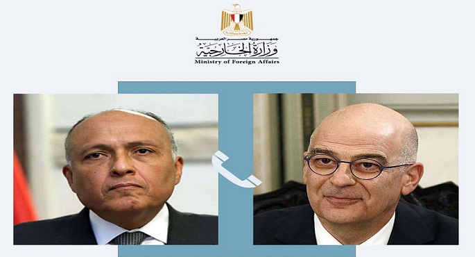 شكري يبحث هاتفيًا مع نظيره اليوناني سبل دفع التعاون بين البلدين
