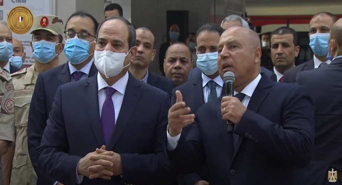 بالصور والفيديو .. الرئيس السيسي يفتتح محطة عدلي منصور المركزية والقطار الكهربائي