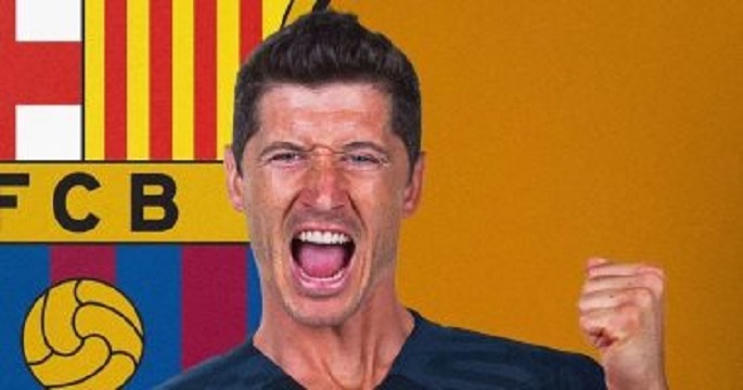 برشلونة يعلن تعاقده رسميًا مع ليفاندوفسكى