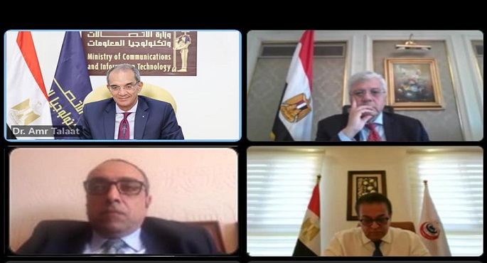 وزراء الصحة والاتصالات وتكنولوجيا المعلومات والتعليم العالى يتابعون مبادرة التشخيص عن بُعد