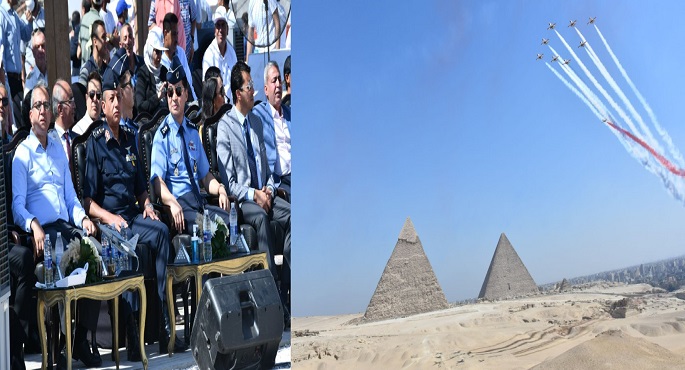 بالصور.. انطلاق فعاليات العرض الجوي «Pyramids Air Show 2022» فوق الأهرامات