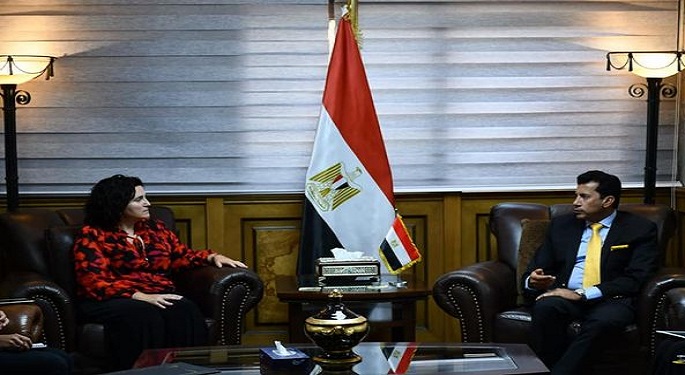 وزير الشباب يبحث مع مُمثلة أممية التعاون المشترك ودعم تمكين المرأة المصرية