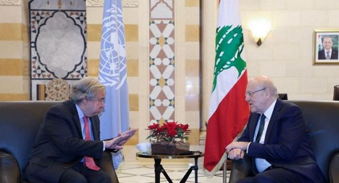 خلال لقائه ميقاتي.. جوتيريش يدعو للإسراع بتشكيل حكومة لبنانية جديدة وإجراء الانتخابات الرئاسية بموعدها