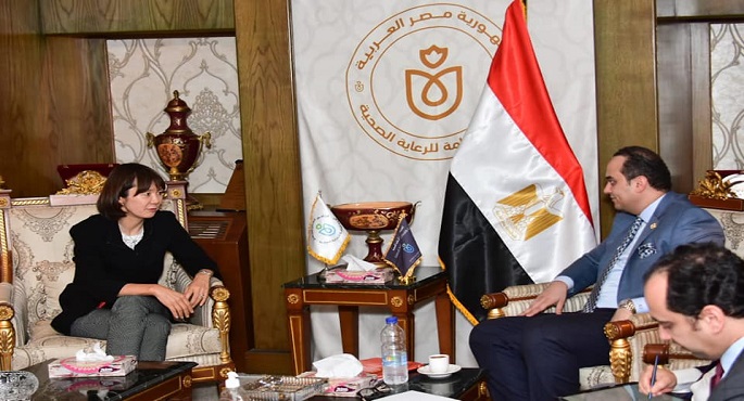 بالصور.. رئيس هيئة الرعاية الصحية يبحث مع وفد رفيع المستوى من البنك الدولي سبل التعاون