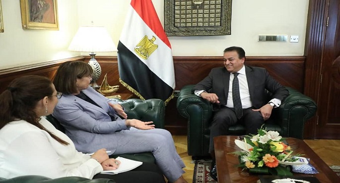 بالصور.. عبدالغفار يؤكد حرص الوزارة على تعزيز التعاون بين الأمم المتحدة والمنظمات الدولية للإرتقاء بالمنظومة الصحية