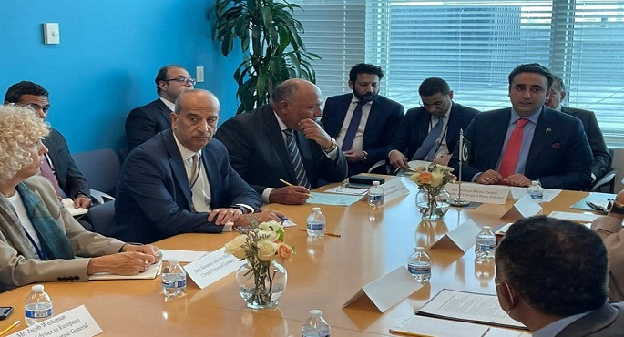 بالصور .. وزير الخارجية الرئيس المعين لمؤتمر COP27 يُشارك في حدث جانبي رفيع المستوى لمجموعة الـ ٧٧ حول خسائر وأضرار تغير المناخ